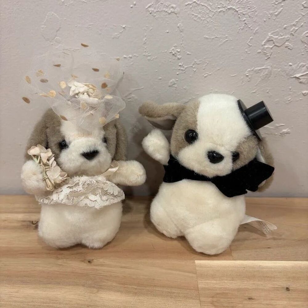 Vintage House of Lloyd Dog Plush Bride and Groom